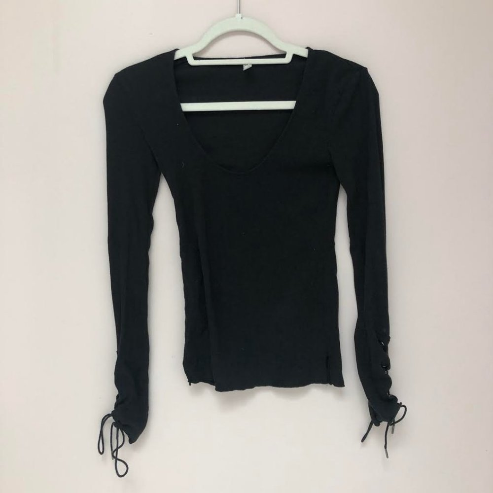 Free People Tie Sleeve Shirt